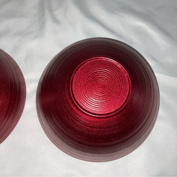 NEW NWT ARDACAM TURKISH GLASS RED GLITTER CEREAL BOWLS CHRISTMAS HOLIDAY SET/2 - Picture 11 of 11